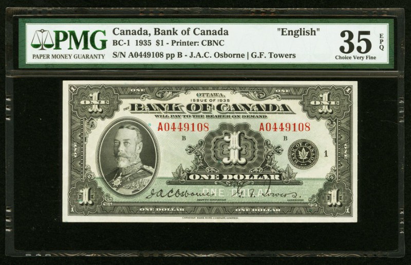 Canada Bank of Canada $1 1935 BC-1 PMG Choice Very Fine 35 EPQ. 

HID09801242017