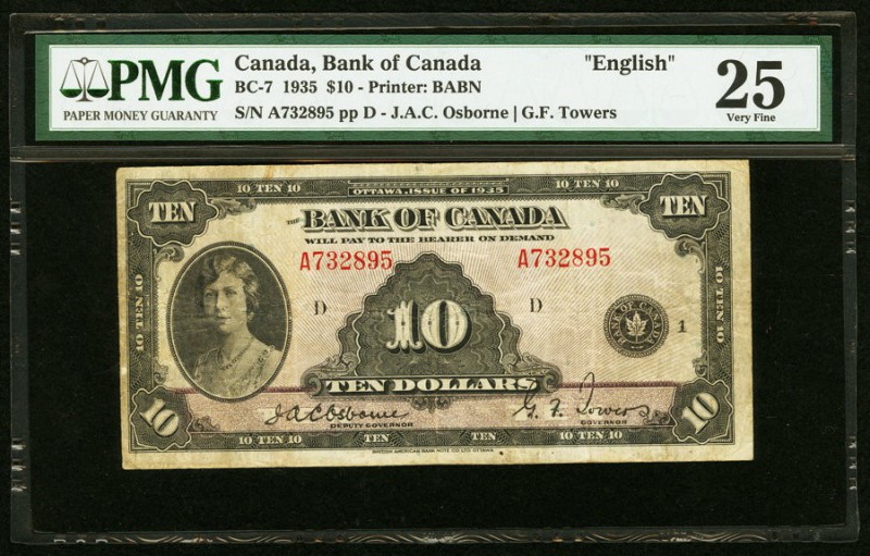 Canada Bank of Canada $10 1935 BC-7 PMG Very Fine 25. 

HID09801242017