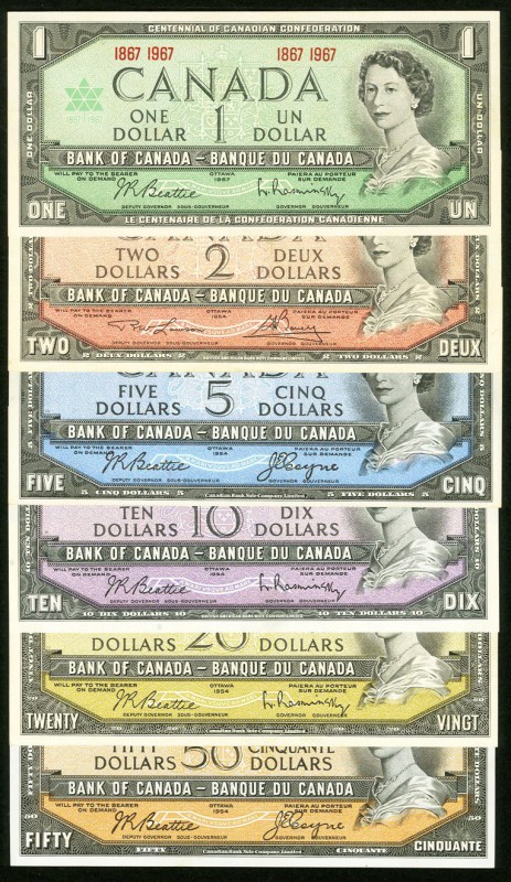 Canada Bank of Canada 1954 Denomination Set of 6 Examples About Uncirculated-Unc...