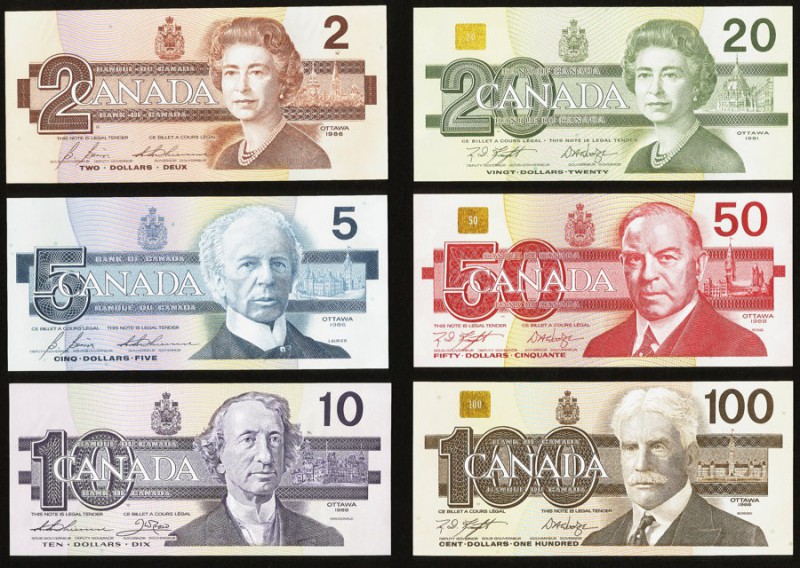 Bank of Canada Bird Series Denomination Set of 6 Examples Choice About Uncircula...