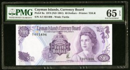 Cayman Islands Currency Board 40 Dollars 1974 (ND 1981) Pick 9a PMG Gem Uncirculated 65 EPQ. 

HID09801242017
