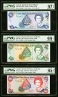 Cayman Islands Currency Board $1; $5; $10 1996; 1998 (2) Pick 16a; 22a; 23 Three Examples PMG Superb Gem Unc 67 EPQ; PMG Gem Uncirculated 66 EPQ; PMG ...