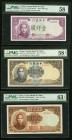 China Central Bank of China 1000; 50; 100 Yuan 1942; 1944 (2) Pick 252; 255; 256 PMG Choice About Unc 58; Choice About Unc 58 EPQ; Choice Uncirculated...