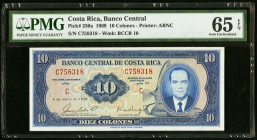 Costa Rica Banco Central de Costa Rica 10 Colones 4.3.1969 Pick 230a PMG Gem Uncirculated 65 EPQ. 

HID09801242017