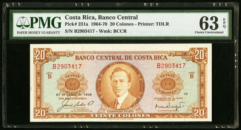 Costa Rica Banco Central de Costa Rica 20 Colones 27.12.1968 Pick 231a PMG Choic...