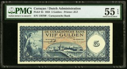 Curacao De Curacaosche Bank 5 Gulden 1958 Pick 45 PMG About Uncirculated 55 EPQ. 

HID09801242017