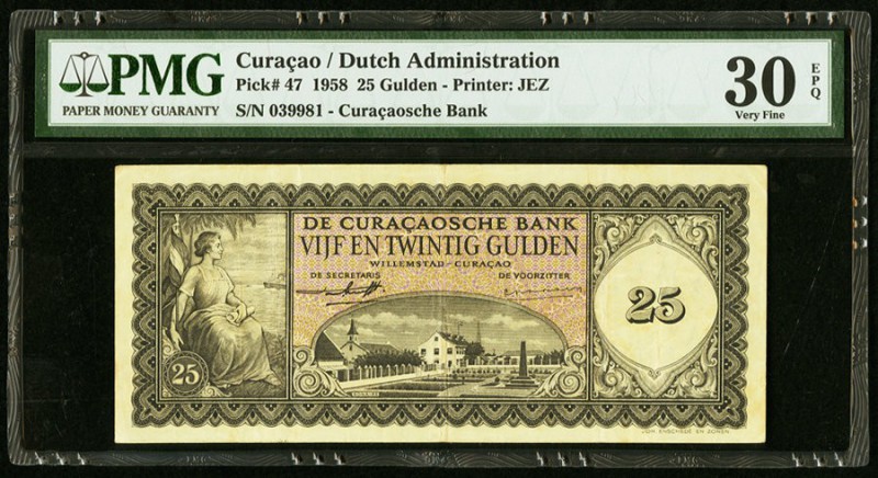 Curacao De Curacaosche Bank 25 Gulden 1958 Pick 47 PMG Very Fine 30 EPQ. 

HID09...