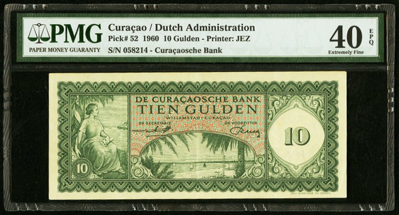 Curacao De Curacaosche Bank 10 Gulden 1960 Pick 52 PMG Extremely Fine 40 EPQ. 

...