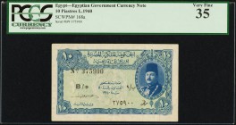 Egypt Egyptian Government 10 Piastres 1940 Pick 168a PCGS Very Fine 35. 

HID09801242017