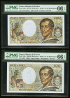 France Banque de France 200 Francs 1983; 1989 Pick 155a; 155c Two Examples PMG Gem Uncirculated 66 EPQ. 

HID09801242017