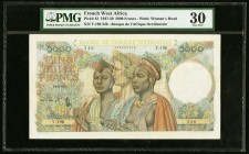 French West Africa Banque de l'Afrique Occidentale 5000 Francs 22.12.1950 Pick 43 PMG Very Fine 30. 

HID09801242017