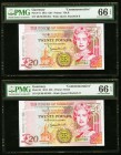 Guernsey States of Guernsey 20 Pounds 2012 Pick 61 "Diamond Jubilee Commemorative" Consecutive Pair PMG Gem Uncirculated 66 EPQ. 

HID09801242017