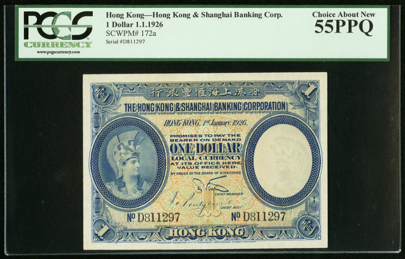Hong Kong Hongkong & Shanghai Banking Corporation 1 Dollar 1.1.1926 Pick 172a PC...