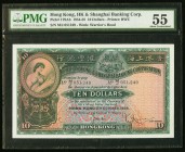 Hong Kong Hongkong & Shanghai Banking Corp. 10 Dollars 5.10.1956 Pick 179Ab KNB63 PMG About Uncirculated 55. 

HID09801242017