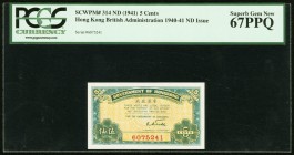 Hong Kong Government of Hong Kong 5 Cents ND (1941) Pick 314 KNB4 PCGS Superb Gem New 67PPQ. 

HID09801242017