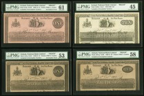 Ireland National Bank Limited 1 (2); 10; 5 Pounds 10.1.1910; 1.12.1908; 10.1.1900; 5.10.1908 Pick A57p (2); A56Cp; A58Ap Four Proofs PMG Uncirculated ...