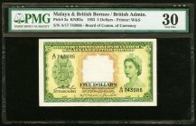 Malaya and British Borneo Board of Commissioners of Currency 5 Dollars 21.3.1953 Pick 2a PMG Very Fine 30. 

HID09801242017