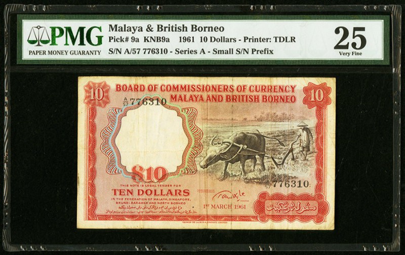 Malaya and British Borneo Board of Commissioners of Currency 10 Dollars 1.3.1961...