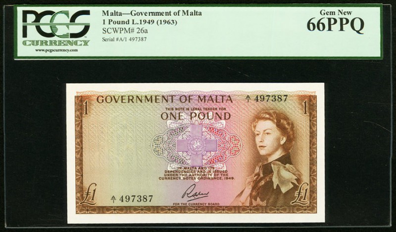 Malta Government of Malta 1 Pound 1963 Pick 26a PCGS Gem New 66PPQ. 

HID0980124...