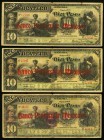 Mexico Banco Yucateco 10 Pesos M555(2); M555c Group of 3 Fine or better. Three Early Dated 10 Pesos Banco Peninsular Mexicano Issues, Overprinted on e...