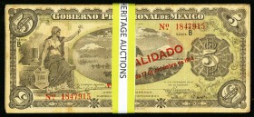 Mexico Gobierno Provisional de Mexico 5 Pesos 20.10.1914 Pick S703, Fifty Examples Very Fine or better. 

HID09801242017