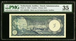 Netherlands Antilles Bank van de Nederlandse Antillen 5 Gulden 1962 Pick 1a PMG Choice Very Fine 35. 

HID09801242017