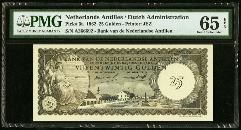 Netherlands Antilles Bank van de Nederlandse Antillen 25 Gluden 1962 Pick 3a PMG...