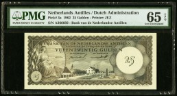 Netherlands Antilles Bank van de Nederlandse Antillen 25 Gluden 1962 Pick 3a PMG Gem Uncirculated 65 EPQ. 

HID09801242017
