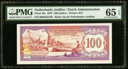 Netherlands Antilles Bank van de Nederlandse Antillen 100 Gulden 1979 Pick 19a PMG Gem Uncirculated 65 EPQ. 

HID09801242017
