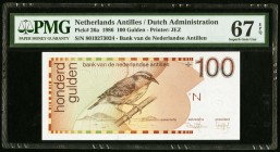 Netherlands Antilles Bank van de Nederlandse Antillen 100 Gulden 1986 Pick 26a PMG Superb Gem Unc 67 EPQ. 

HID09801242017