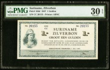 Suriname Zilverbon 1 Gulden 1.7.1947 Pick 105d PMG Very Fine 30 EPQ. 

HID09801242017