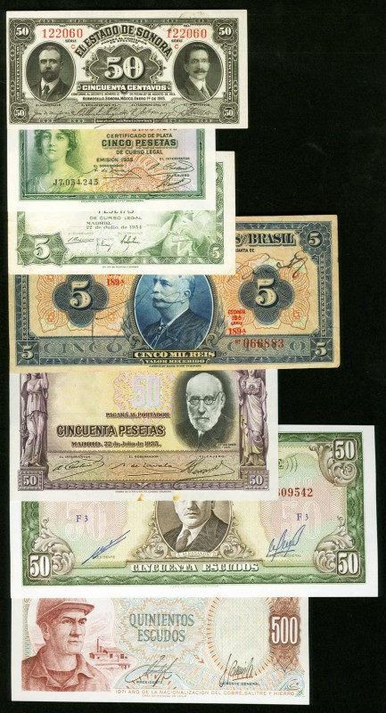 World (North and South America) Mixed Lot of 7 Examples Very Fine-Uncirculated. ...