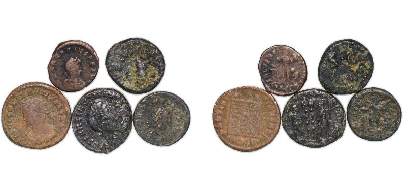 Rome Roman Empire 4th - 5th Centuries Coinage (5 Lots) Bronze VF