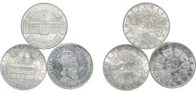 Austria Second Republic 1965 - 1973 50 Schilling (3 Lots) Silver (.900) Vienna Mint UNC KM 2914 Schön 108