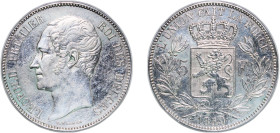 Belgium Kingdom 1849 5 Francs - Léopold I Silver (.900) Brussels Mint (3908516) 24.98g XF KM 17 LA BFM-126