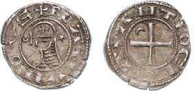 Crusader and Christian states in the Eastern Mediterranean Principality of Antioch 1163 - 1201 Denier - Bohemond III Majority Billon 0.89g XF