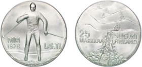 Finland Republic 1978 N 25 Markkaa (Lahti) Silver (.500) Helsinki Mint (500000) 26.51g UNC KM 56 Schön 64