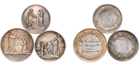 France 18th - 19th century Mariage Medal (3 Lots weight each 11.05g/11.73g/14.56g) Silver AU