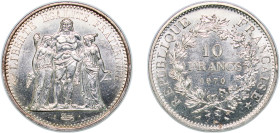 France Fifth Republic 1970 10 Francs Silver (.900) Paris Mint (4808500) 25.05g UNC KM 932 Schön 236 Gad 1789 813 F 364