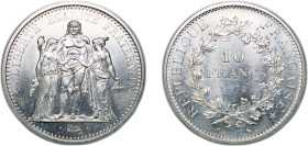 France Fifth Republic 1973 10 Francs Silver (.900) Paris Mint (206500) 25.06g UNC KM 932 Schön 236 Gad 813 F 364