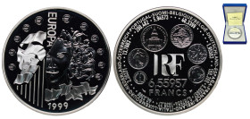 France Fifth Republic 1999 6,55957 Francs (Europa) Silver (.900) Paris Mint (25000) 22.2g PF KM 1255