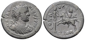 Troas. Alexandria. Caracalla (197 - 217 n. Chr.).

 Bronze.
Vs: Büste des Caracalla in Vorderansicht mit Lorbeerkranz, Paludament und Panzer rechts...