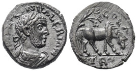 Troas. Alexandria. Valerianus I. (253 - 260 n. Chr.).

 Bronze.
Vs: Büste mit Lorbeerkranz, Paludament und Panzer rechts.
Rs: Grasendes Pferd nach...