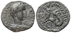 Phrygien. Bruzus. Gordianus III. (238 - 244 n. Chr.).

 Bronze.
Vs: Büsten des Gordianus III. in Vorderansicht mit Lorbeerkranz, Paludament und Pan...