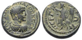 Pamphylien. Perge. Severus Alexander als Caesar (221 - 222 n. Chr.).

 Bronze.
Vs: Büste des Severus Alexander in Rückansicht mit Paludament und Pa...