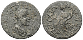 Pamphylien. Perge. Gallienus (253 - 268 n. Chr.).

 Bronze.
Vs: Büste des Gallienus mit Strahlenkrone, Panzer und Paludament rechts.
Rs: Tyche mit...