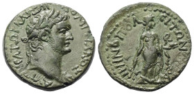 Kilikien. Eirenopolis (Irenopolis). Domitianus (81 - 96 n. Chr.).

 Bronze. 98 n. Chr. (Jahr 47).
Vs: Kopf mit Lorbeerkranz rechts.
Rs: Hygieia mi...