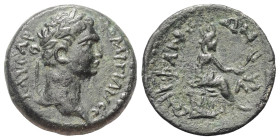 Kilikien. Epiphaneia. Domitianus (81 - 96 n. Chr.).

 Bronze. 93 / 94. Chr. (Jahr 161).
Vs: Kopf mit Lorbeerkranz rechts.
Rs: Tyche mit Mohnkapsel...