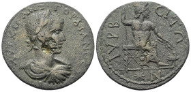 Kilikien. Lyrbe. Gordianus III. (238 - 244 n. Chr.).

 Bronze.
Vs: Büste mit Lorbeerkranz, Paludament und Panzer rechts.
Rs: Zeus mit Blitzbündel ...