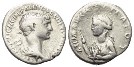 Kappadokien. Kaisareia (Caesarea). Traianus (98 - 117 n. Chr.).

 Didrachme (Silber). 139 n. Chr.
Vs: Kopf des Traianus mit Lorbeerkranz rechts.
R...
